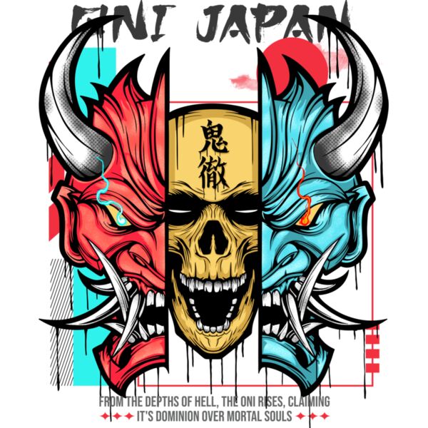 oni mask playera blanca Miniatura