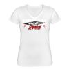 Playera Dama: Algodón Peinado Cuello V Miniatura