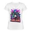 Playera Dama: Algodón Peinado Cuello V Miniatura