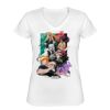 Playera Dama: Algodón Peinado Cuello V Miniatura