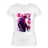 Playera Dama: Algodón Peinado Cuello V Miniatura