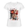 Playera Dama: Algodón Peinado Cuello V Miniatura